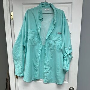 Columbia Blue Casual Button Down Shirt